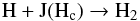 Mathematical equation: \appendix \setcounter{section}{2} \begin{eqnarray} \mathrm{H + J(H_c) \rightarrow H_2} \label{equation:H2_6302} \end{eqnarray}