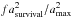 Mathematical equation: \hbox{$f a_{\rm survival}^2/a_{\rm max}^2$}