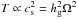 Mathematical equation: \hbox{$T \propto c_{\rm s}^2 = \hg^2 \Omega^2$}