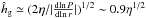 Mathematical equation: \hbox{$\hhg \simeq (2\eta/|\frac{{\rm d}\!\ln P}{{\rm d}\!\ln r}|)^{1/2} \sim 0.9 \eta^{1/2}$}