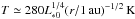 Mathematical equation: \hbox{$T \simeq 280 L_{*0}^{1/4} (r/1\,\au)^{-1/2}{\,\rm K}$}