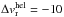 Mathematical equation: \hbox{$\Delta v^{\rm hel}_{\rm r}=-10$}