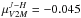Mathematical equation: \hbox{$\mu_{V2M}^{J-H} = -0.045$}