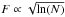 Mathematical equation: \hbox{$F\propto {\rm \sqrt{{\rm ln}(N)}}$}