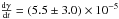 Mathematical equation: \hbox{$\frac{{\rm d}\gamma}{{\rm d}t}=(5.5\pm3.0)\times10^{-5}$}