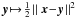 Mathematical equation: \hbox{$\bm{y} \!\mapsto\! \frac{1}{2}\! \parallel \bm{x} \!-\! \bm{y}\!\parallel^2$}