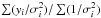 Mathematical equation: \hbox{$\sum(y_i/\sigma_i^2)/\sum(1/\sigma_i^2)$}