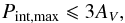 Mathematical equation: \begin{equation} \label{Serk} P_{\rm int, max}\leqslant 3 A_{V}, \end{equation}