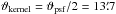Mathematical equation: \hbox{$\vartheta_\mathrm{kernel}=\vartheta_\mathrm{psf}/2=13\farcm7$}
