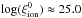Mathematical equation: \hbox{$\log(\chioncorr) \approx 25.0$}