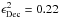 Mathematical equation: \hbox{$\epsilon_{\rm Dec}^{2} = 0.22$}
