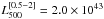 Mathematical equation: \hbox{$L_{500}^{[0.5{-}2]}=2.0 \times 10^{43}$}