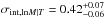 Mathematical equation: \hbox{$\sigma_{{\rm int, \ln} M|T}=0.42^{+0.07}_{-0.06}$}