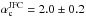 Mathematical equation: \hbox{$\alpha_{\rm c}^{\rm JFC}=\mathrm{2.0}\pm 0.2$}