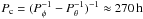 Mathematical equation: \hbox{$P_{\rm c}=(P_{\phi}^{-1}-P_{\theta}^{-1})^{-1}\approx 270\,\mathrm{h}$}