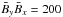Mathematical equation: \hbox{$\bar B_y {\bar B}_x=200$}