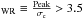 Mathematical equation: \hbox{$_\mathrm{WR} \equiv \frac{\mathrm{Peak}}{\sigma_\mathrm{c}} > 3.5$}