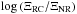 Mathematical equation: \hbox{$\log\left(\Xi_{\rm RC}/\Xi_{\rm NR}\right)$}
