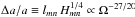 Mathematical equation: \hbox{$\Delta a/a\equiv l_{mn}\,H_{mn}^{1/4}\propto \Omega^{-27/20}$}