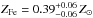 Mathematical equation: \hbox{${Z_{\rm Fe} = 0.39_{-0.06}^{+0.06}\,Z_\odot}$}