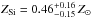 Mathematical equation: \hbox{$Z_{\rm Si} = 0.46_{-0.15}^{+0.16}\,Z_\odot$}