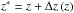 Mathematical equation: \hbox{$z^{*}=z+\Delta z\left(z\right)$}