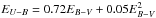 Mathematical equation: \hbox{$E_{U-B} = 0.72 E_{B-V} + 0.05 E_{B-V}^2$}