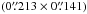 Mathematical equation: \hbox{$(0\farcs213 \times 0\farcs141)$}