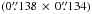 Mathematical equation: \hbox{$(0\farcs138 \,\times\, 0\farcs134)$}