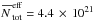 Mathematical equation: \hbox{$\xbar{N}_{\rm tot}^{\rm eff} = 4.4 \, \times \, 10 ^{21}$}