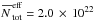 Mathematical equation: \hbox{$\xbar{N}_{\rm tot}^{\rm eff} = 2.0 \, \times\, 10 ^{22}$}