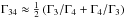 Mathematical equation: \hbox{$\Gamma _{34}\approx \frac{1}{2} \left( \Gamma _{3}/\Gamma _{4}+\Gamma _{4}/\Gamma _{3}\right) $}