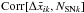 Mathematical equation: \hbox{$\text{Corr}[\Delta \bar x_{ik},N_{\text{SN}k}]$}