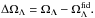 Mathematical equation: \hbox{$\Delta \Omega_{\Lambda}=\Omega_{\Lambda}-\Omega_{\Lambda}^{\text{fid}}.$}