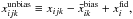 Mathematical equation: \hbox{$x_{ijk}^{\text{unbias}}\equiv x_{ijk}-\bar x_{ik}^{\text{bias}}+x_i^{\text{fid}},$}
