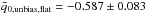 Mathematical equation: \hbox{$\bar q_{0,\text{unbias,flat}}=-0.587\pm 0.083$}