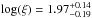 Mathematical equation: \hbox{$\log(\xi)=1.97^{+0.14}_{-0.19}$}