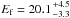 Mathematical equation: \hbox{$E_{\rm f}=20.1{+4.5\atop-3.3}$}