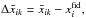 Mathematical equation: \hbox{$\Delta \bar x_{ik}=\bar x_{ik}-x_{i}^{\text{fid}},$}