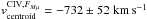 Mathematical equation: \hbox{$v_{\rm centroid}^{{\rm CIV},F_{M}} =\unit{-773 \pm 89}{km\,s^{-1}}$}