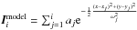Mathematical equation: \hbox{$\bm{I}^{\rm model}_{i} = \sum_{j=1}^{i} a_{j}{\rm e}^{-\frac{1}{2}\frac{(x-x_{j})^{2}+(y-y_{j})^{2}}{\omega_{j}^{2}}}$}