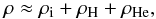 Mathematical equation: \begin{equation} \rho \approx \rhoi + \rhon + \rhone, \end{equation}