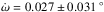 Mathematical equation: \hbox{$\dot \omega = 0.027 \pm 0.031\,^\circ$}