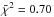\hbox{$\bar\chi^2=0.70$}