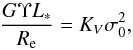 \begin{equation} \frac{G \Upsilon L_\ast}{R_{\rm e}} = K_V \sigma_0^2, \label{eq:bertin} \end{equation}