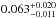 \hbox{$0.063^{+0.020}_{-0.011}$}