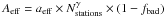 \hbox{$\bmfinal{A_\mathrm{eff} = a_\mathrm{eff}\times N_\textrm{stations}^{\gamma} \times (1 - f_\textrm{bad})}$}
