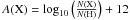 \hbox{$A({\rm X})=\log_{10}{\left(\frac{N({\rm X})}{N({\rm H})}\right)} + 12$}