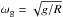 \hbox{$\omega_{\rm g}=\sqrt{g/R}$}