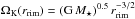 \hbox{$\Omega_{\rm K}(r_{\rm rim})=({\rm G}\,M_{\star})^{0.5}\,r_{\rm rim}^{-3/2}$}